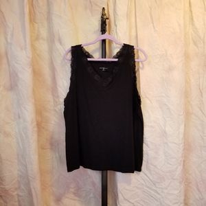 Karen Scott Black Lace Sleeveless Top, sz 2X